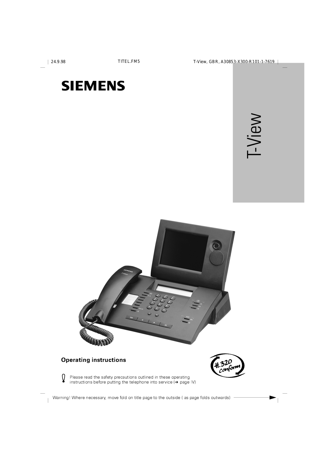 Siemens T-View Operating Instructions Manual