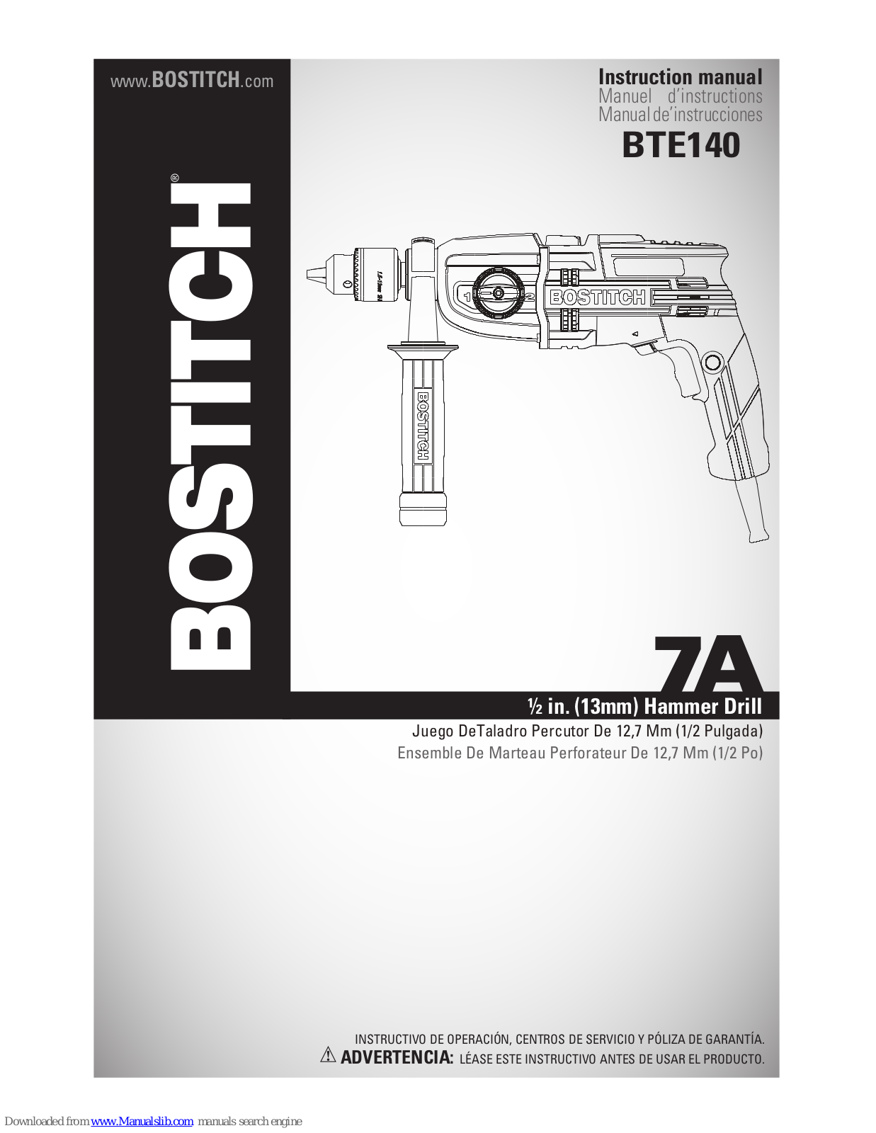 Bostitch BTE140 Instruction Manual