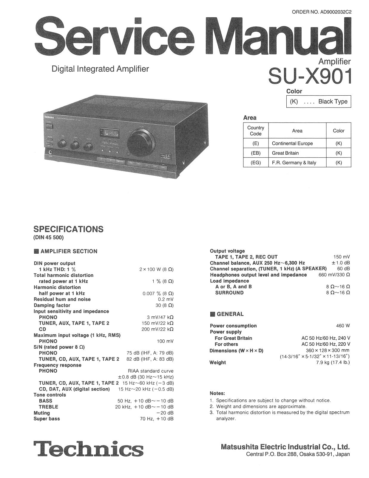 Technics SUX-901 Service manual