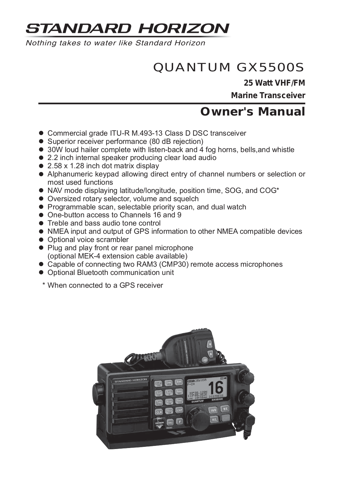 Standard Horizon QUANTUM GX5500S Owner's Manual