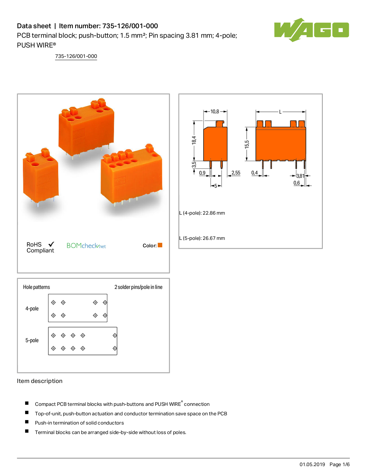 Wago 735-126/001-000 Data Sheet