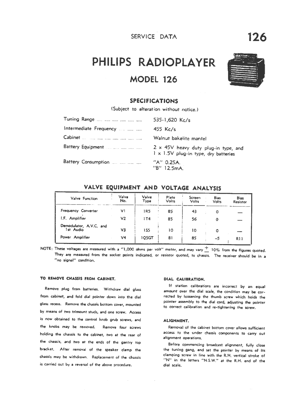 Philips 126 Service Manual