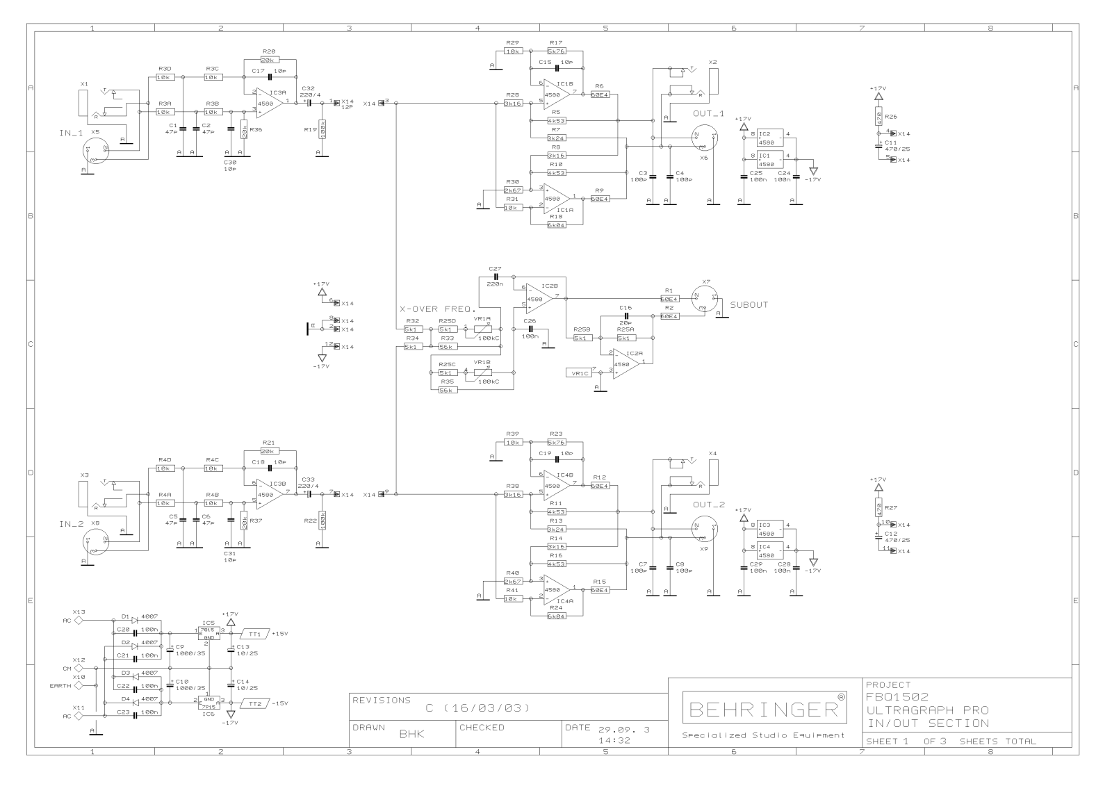 Behringer FBQ1502 Schematic