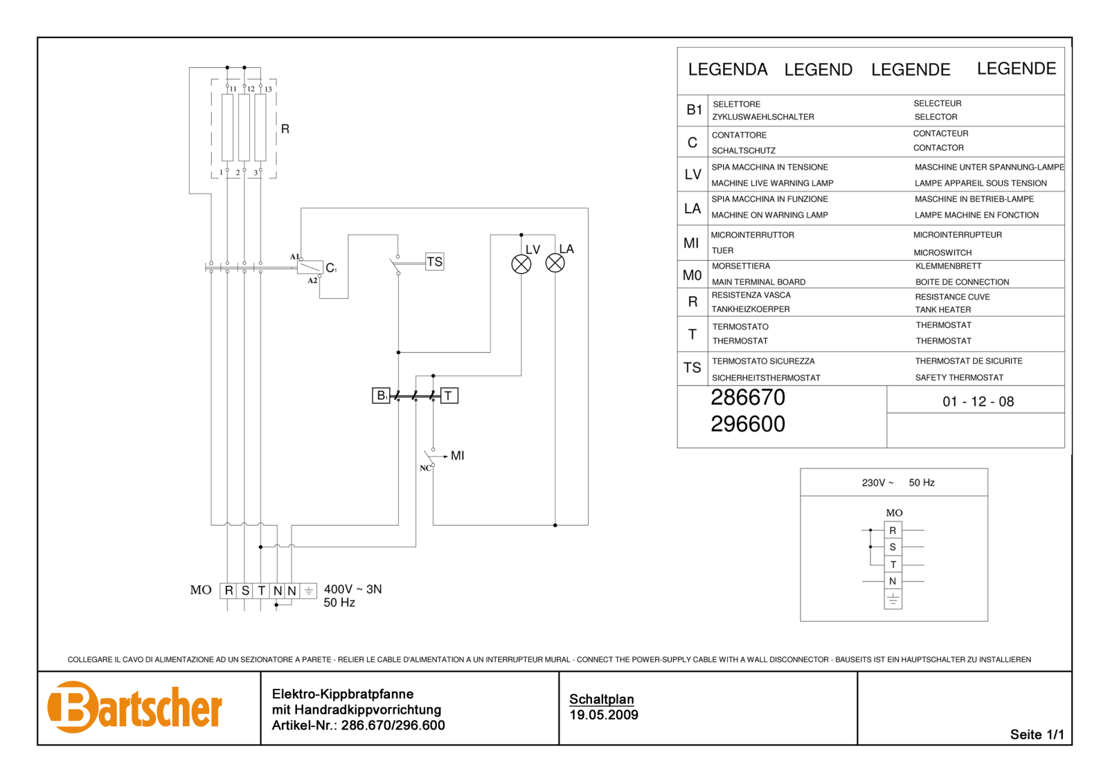 Bartscher 286.670 User Manual