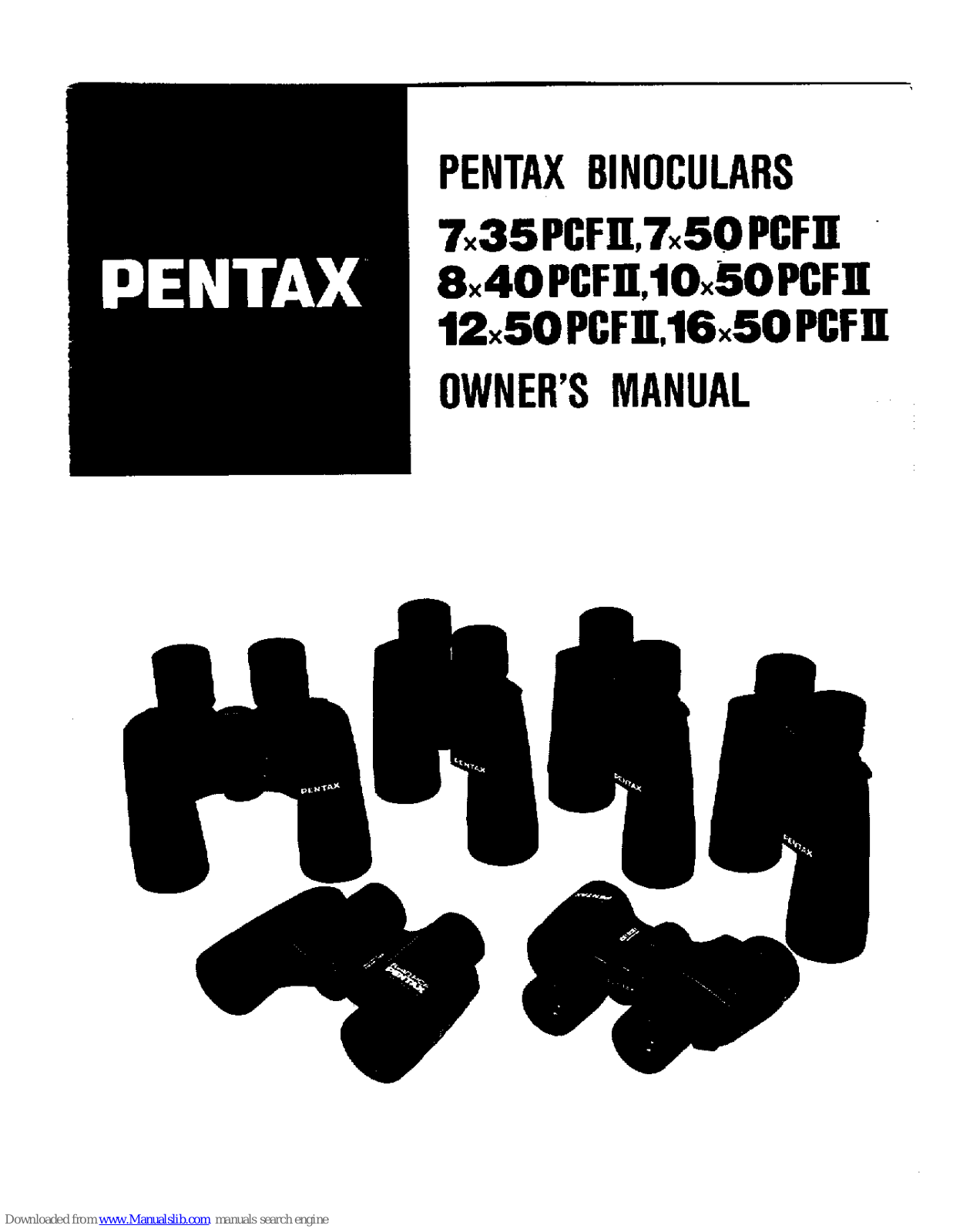 Pentax PCF WP II 10x50, PCF WP II 12x50, PCF WP II 8x40, 7x50 PCF II, 8x40 PCF II User Manual