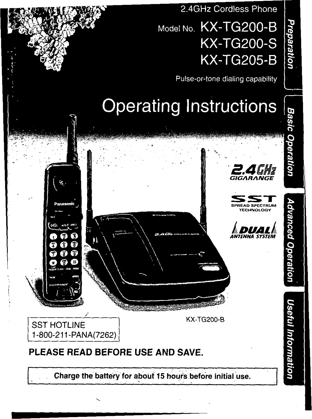 Panasonic KX-TG205B, KX-TG200S User Manual