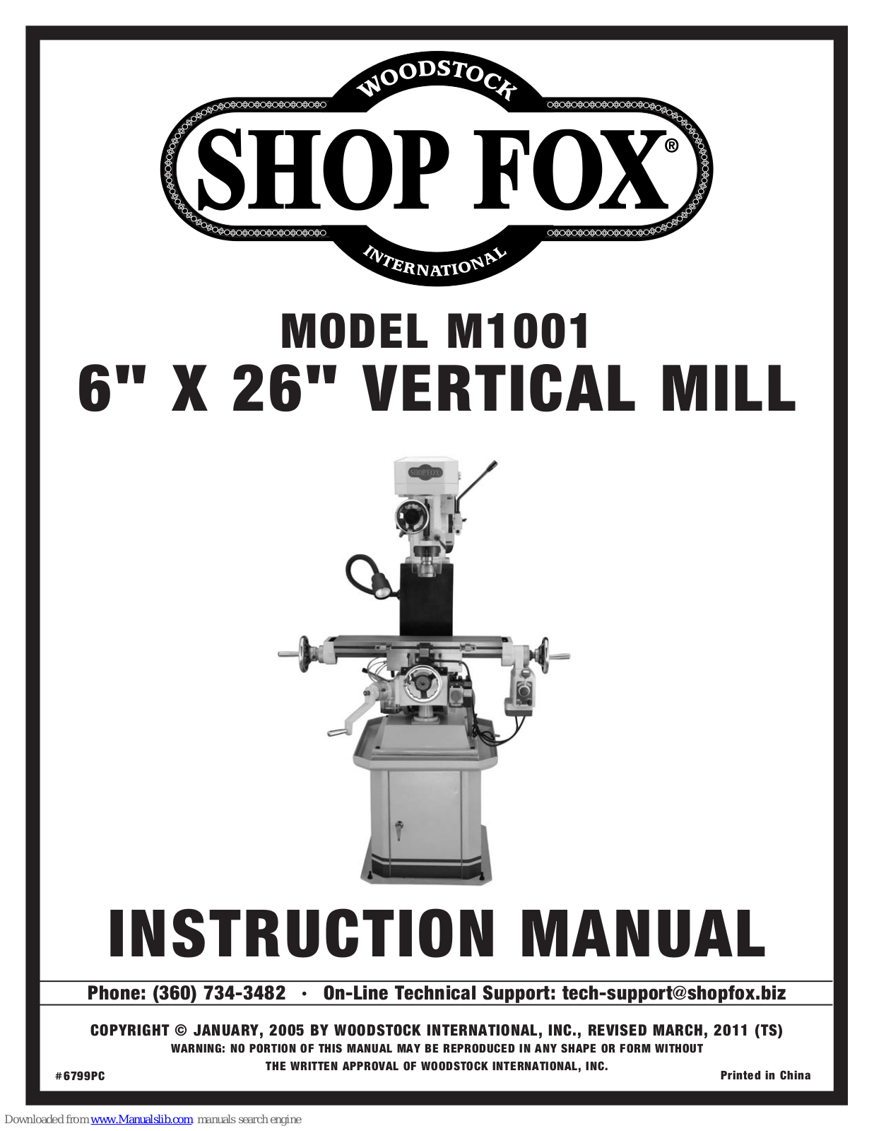 Shop fox M1001,M1001 Instruction Manual