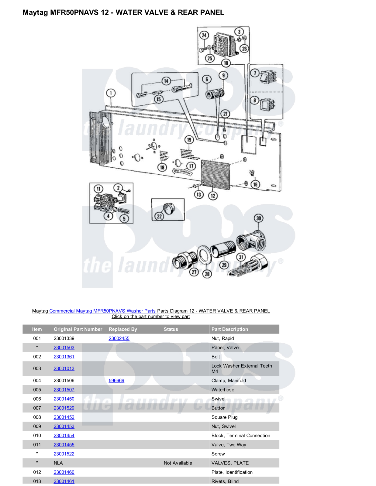 Maytag MFR50PNAVS Parts Diagram