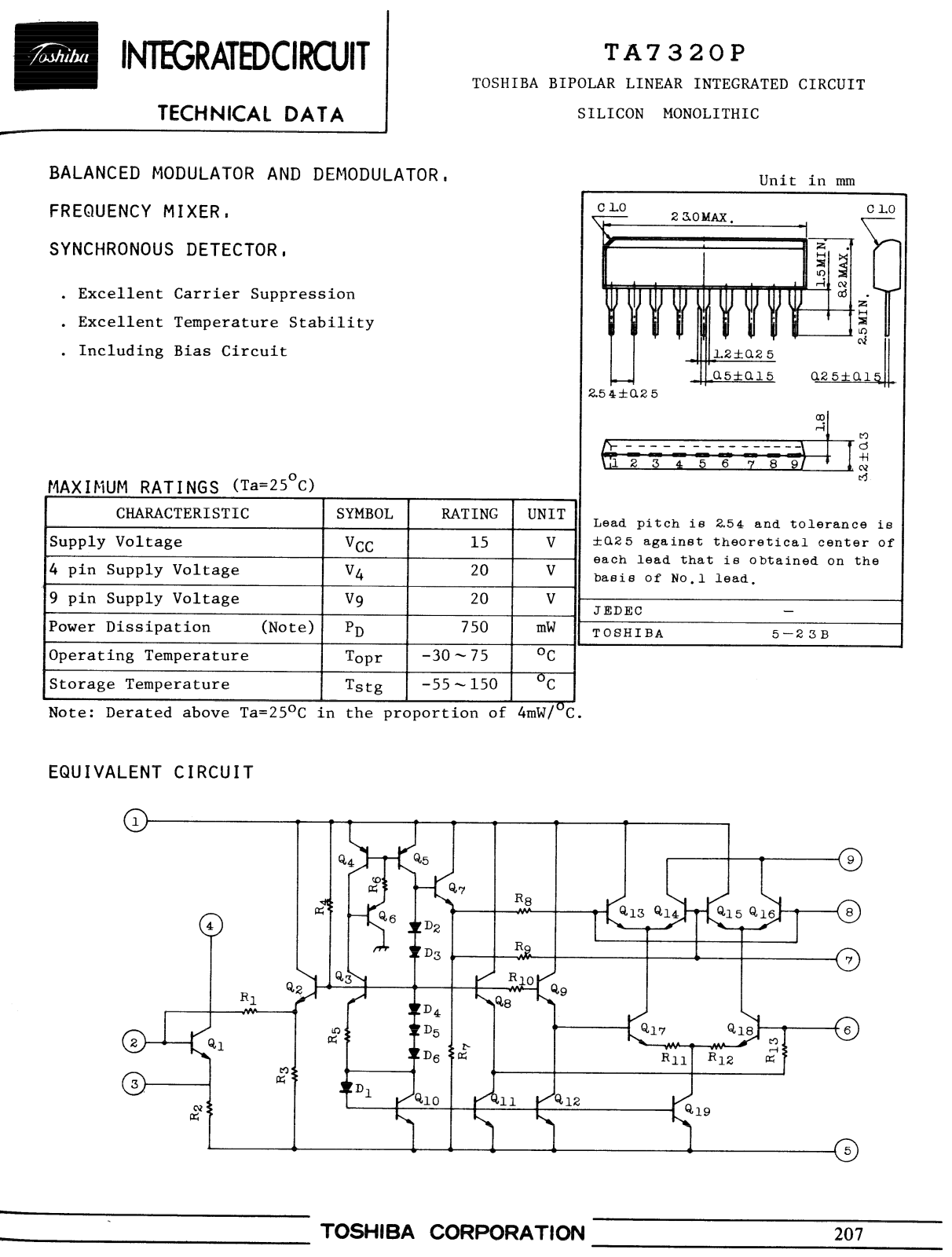 Datasheet TA7320P Specification - ManualMachine.com