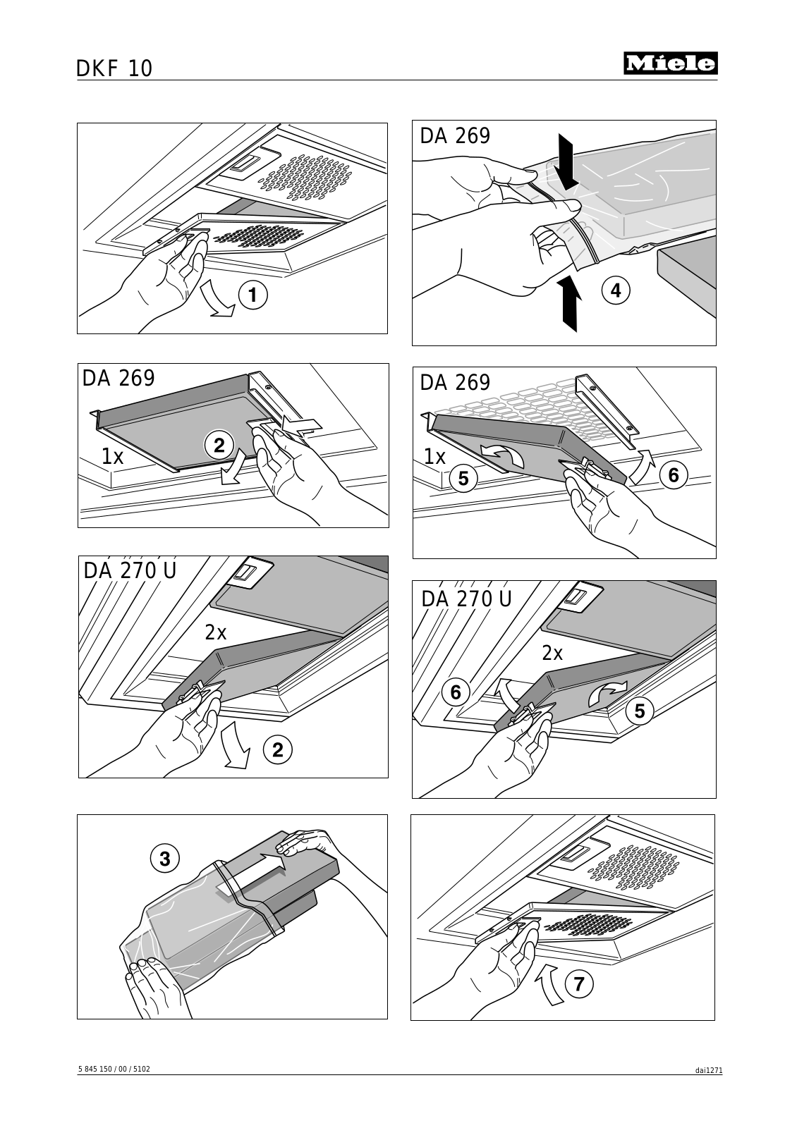 Miele DKF 10 Accessories mounting instructions