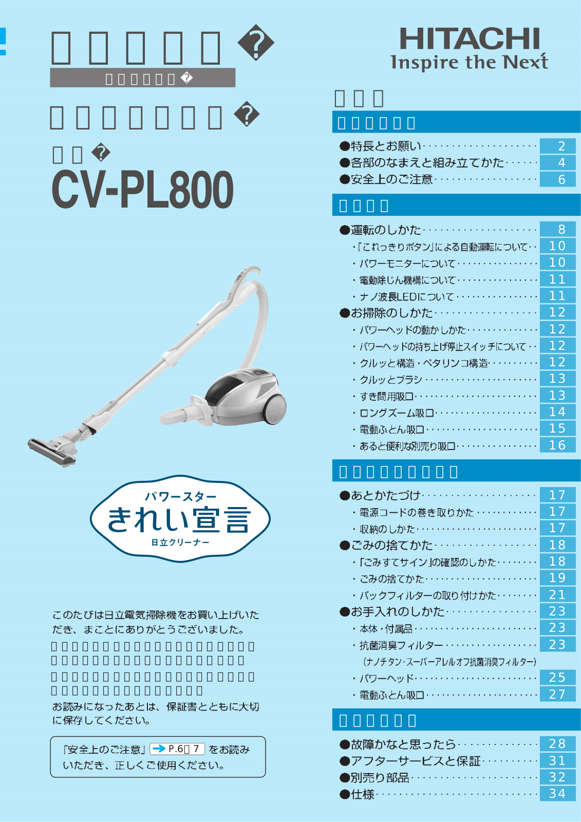 Hitachi CV-PL800 User guide