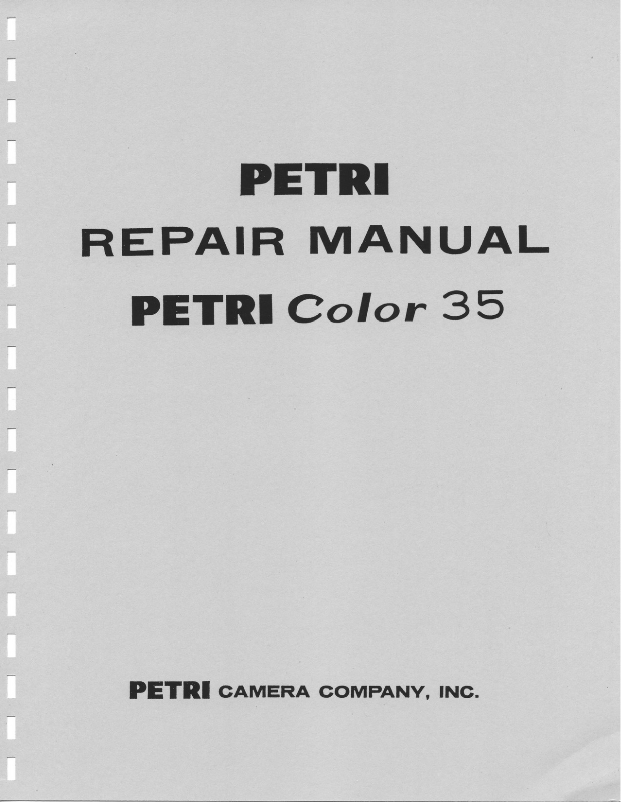 Petri Color 35 Repair Manual