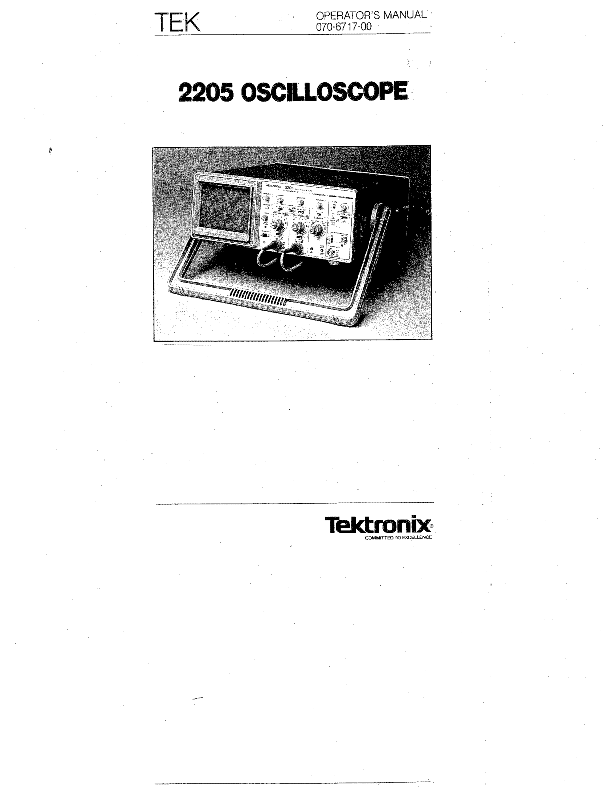 Tektronix 2205 User Manual