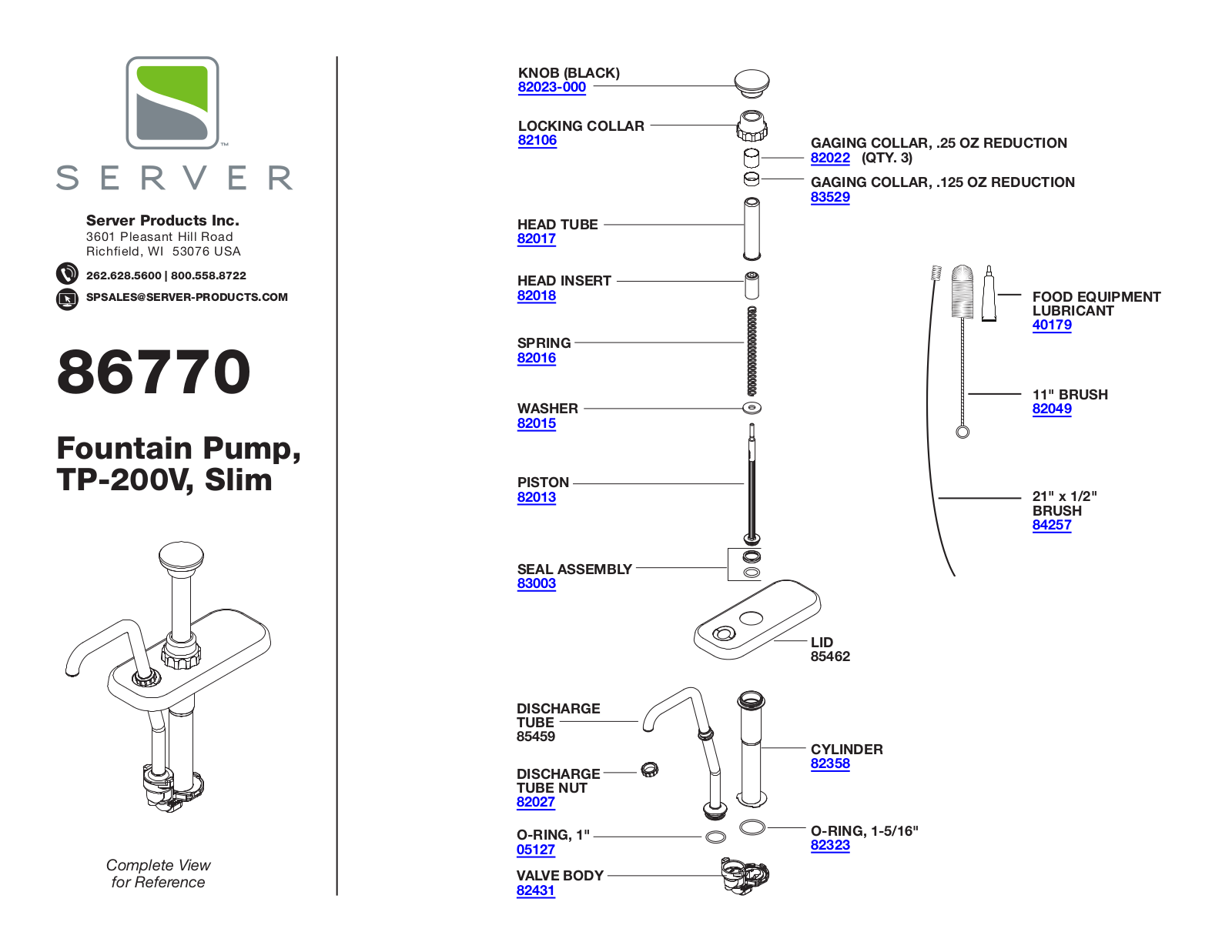 Server 86770 Parts Manual