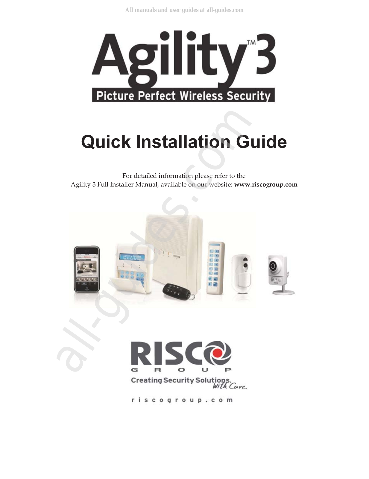 Risco Agility 3 Quick Installation Manual