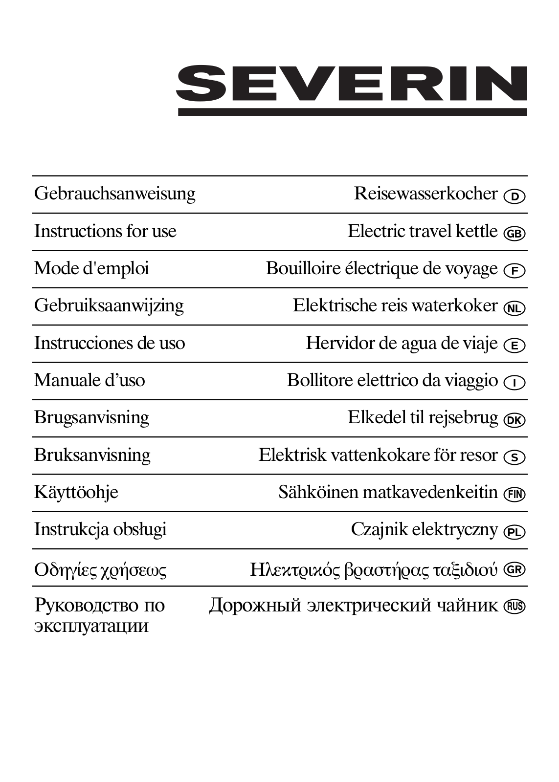 Severin WK 3644 User Manual