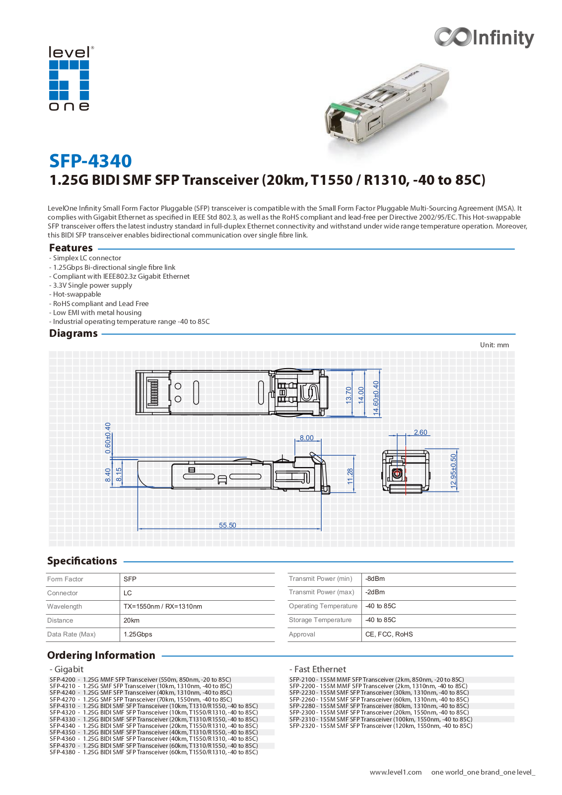 Level One SFP-4340 User Manual