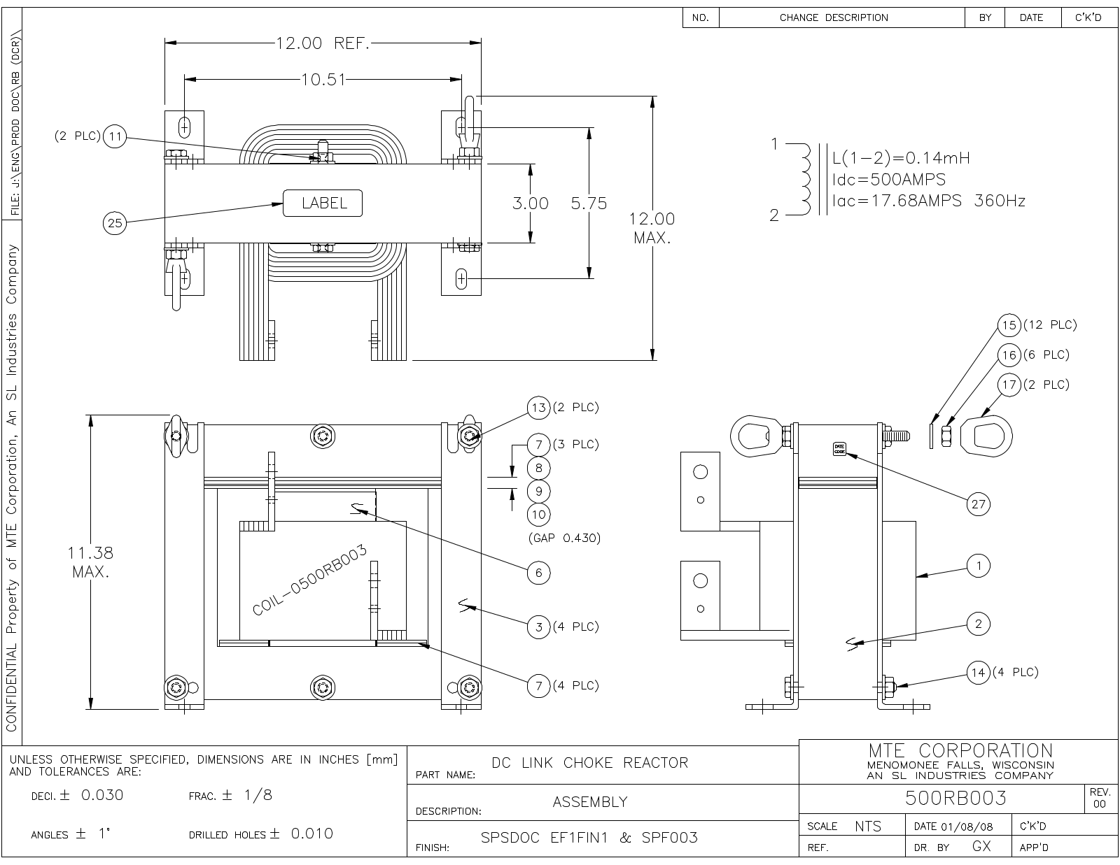 MTE 500RB003 CAD Drawings