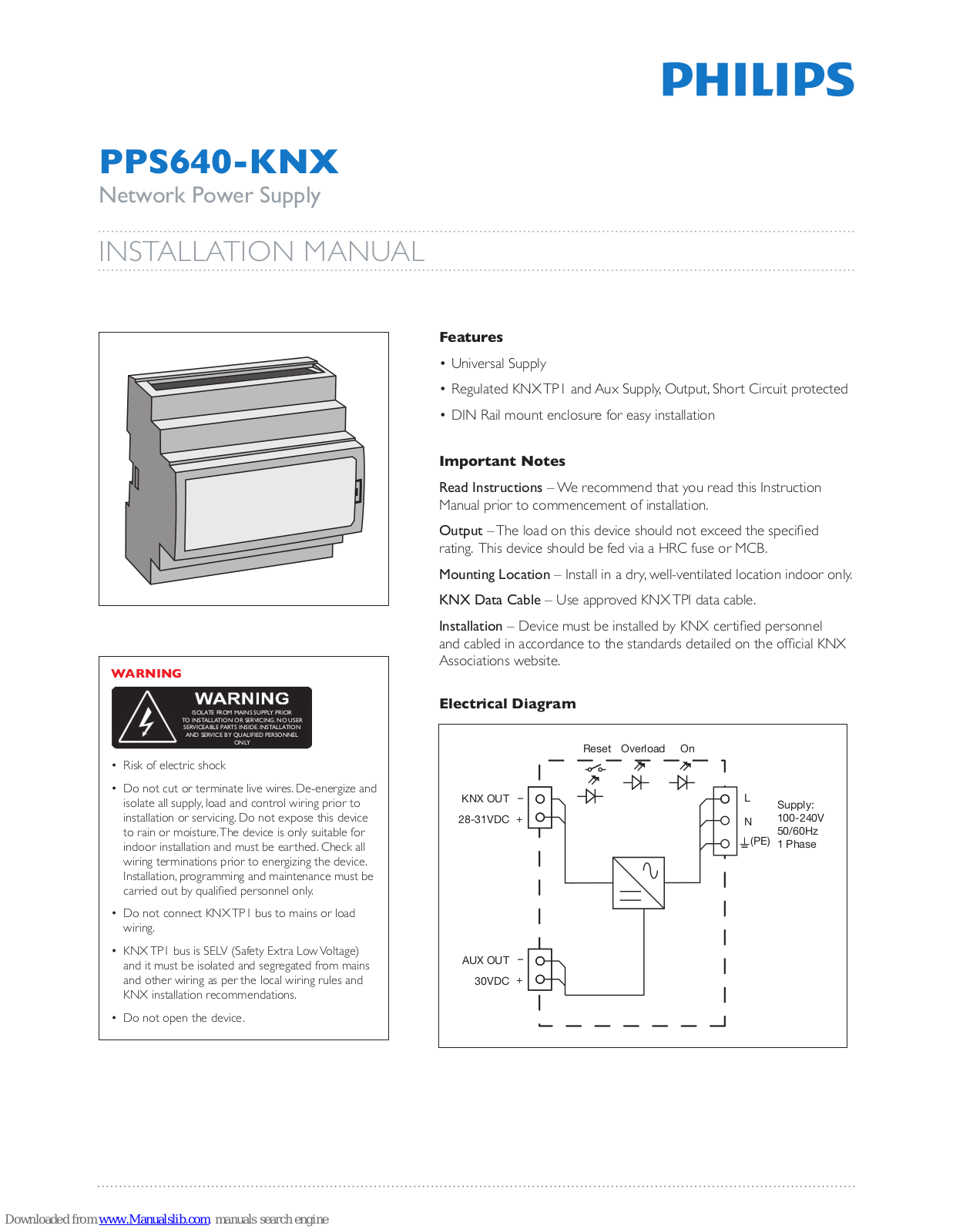 Philips PPS640-KNX Installation Manual - ManualMachine.com