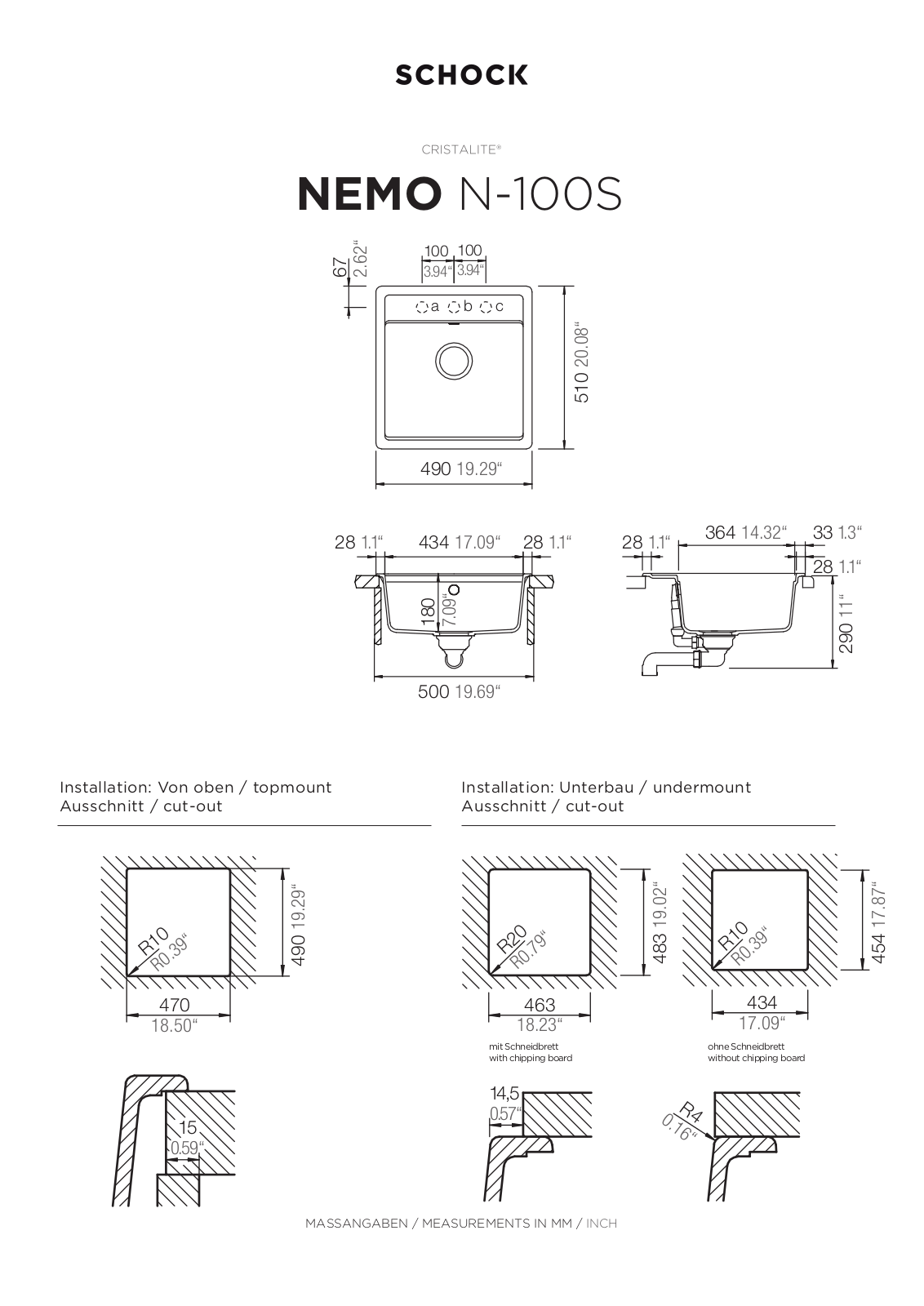 Schock Nemo N-100S Technical drawing - ManualMachine.com