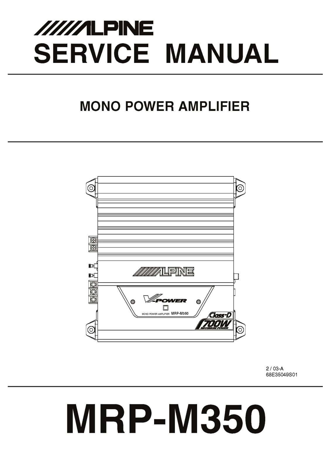 Alpine MRP-M350 Service Manual