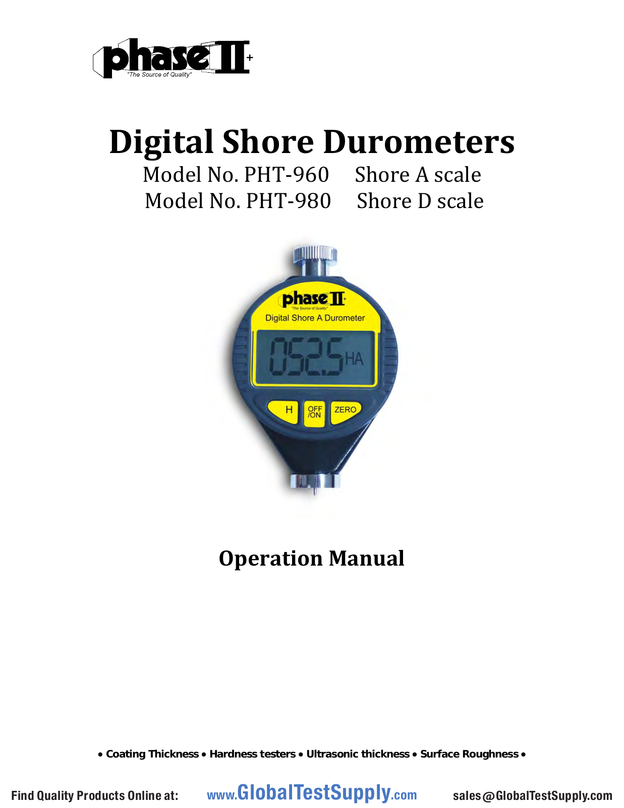 Phase II PHT-960, PHT-980 User manual - ManualMachine.com