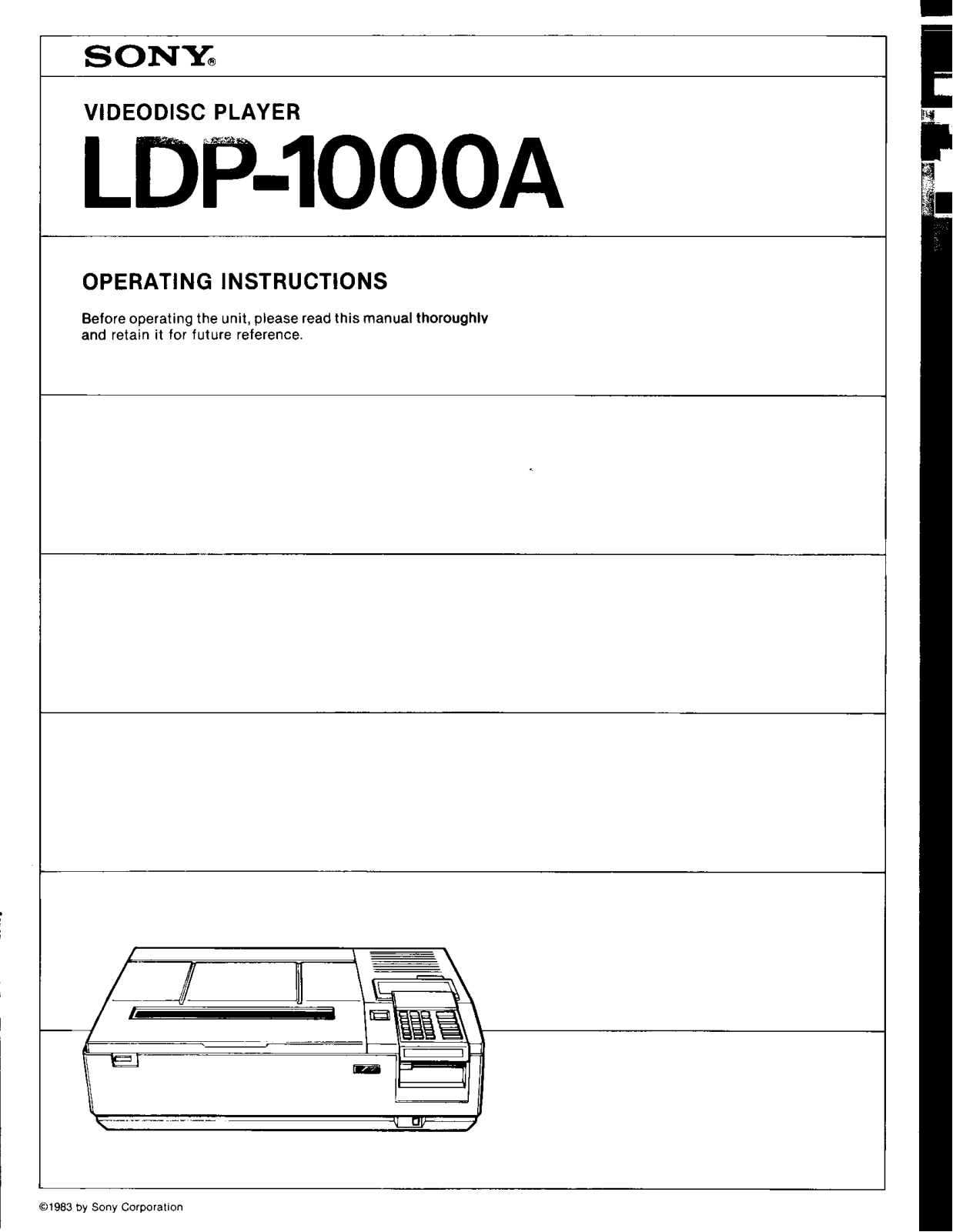 Sony LDP-1000A User Manual