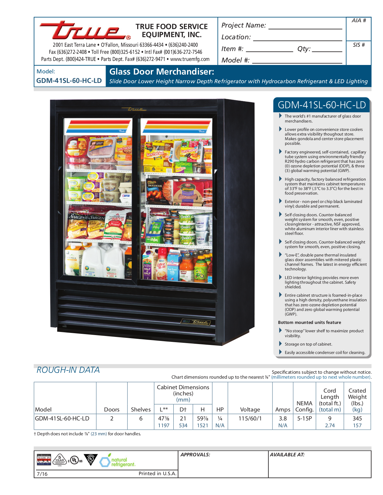 True GDM-41SL-60-HC-LD User Manual