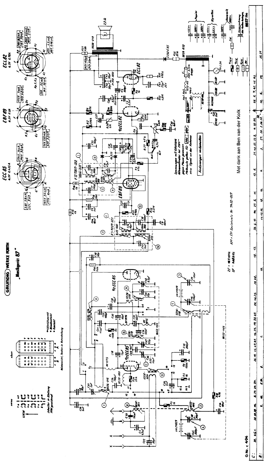 Grundig 87 Schematic