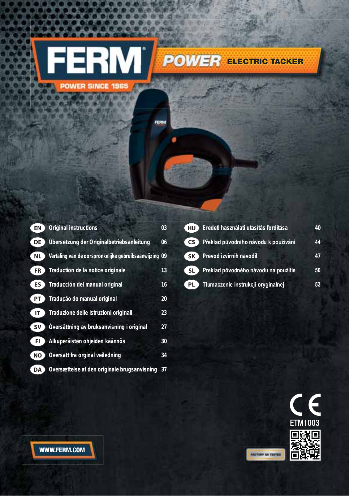 Ferm ETM1003 User guide