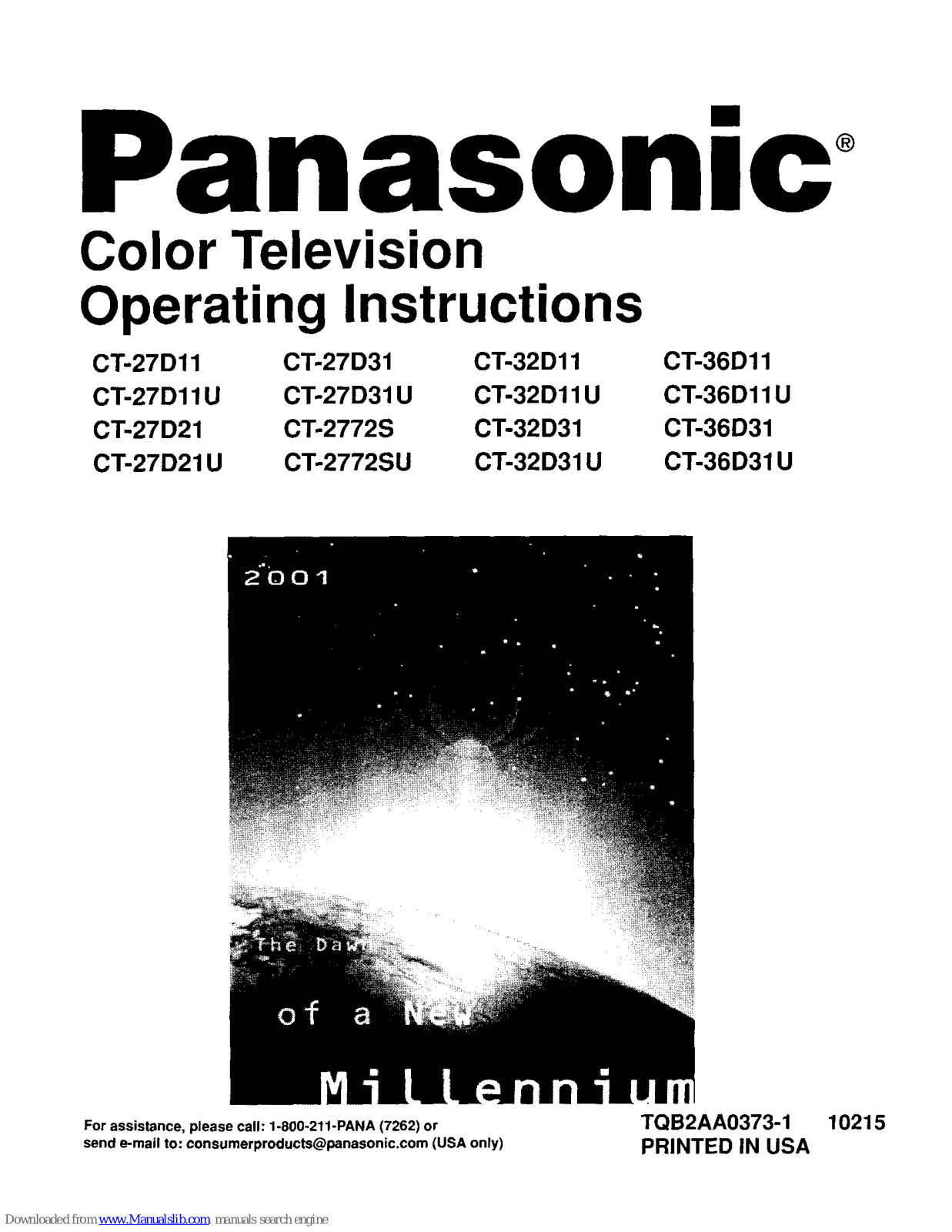 Panasonic CT-27D11, CT-27D11 U, CT-27D21, CT-27D21 U, CT-27D31 Operating Instructions Manual - ManualMachine.com