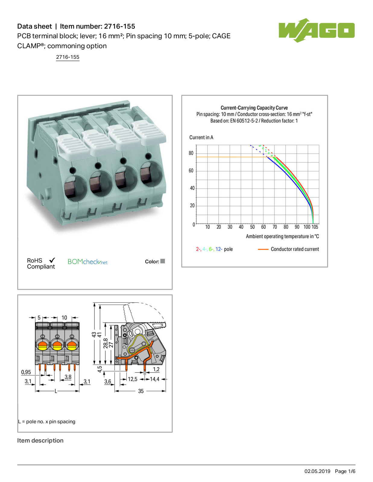 Wago 2716-155 Data Sheet