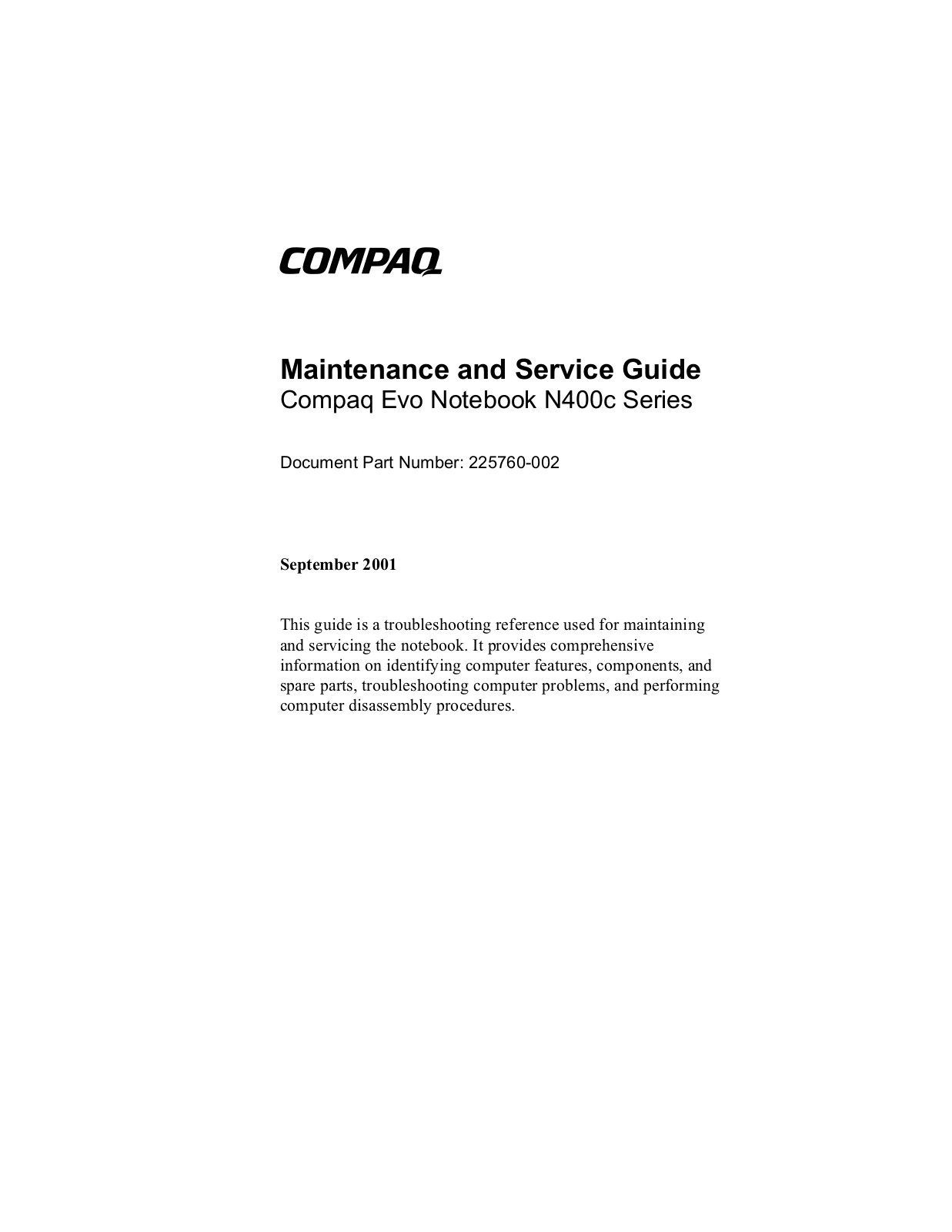 Compaq evo  n400c schematic