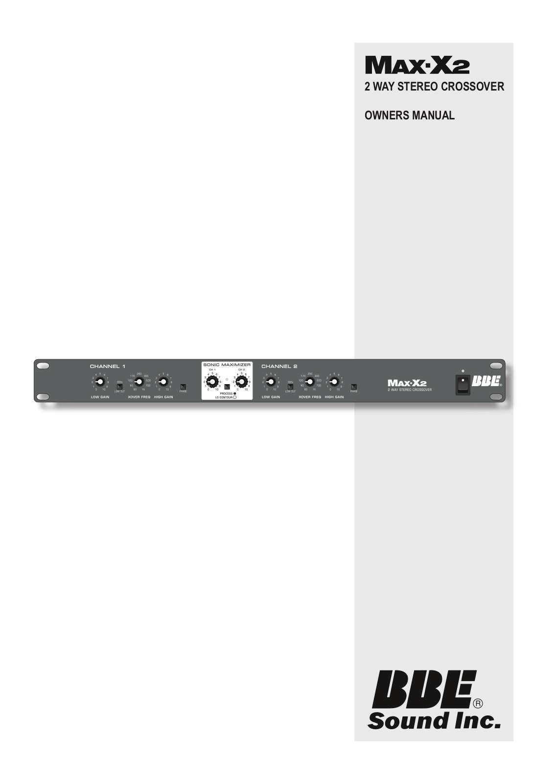 Bbe sound MAX-X2 User Manual