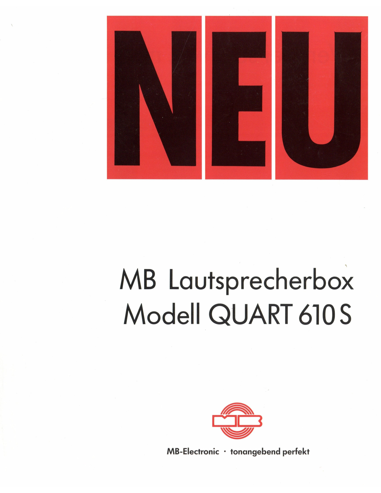 MB-Electronic Quart 610 S User guide - ManualMachine.com