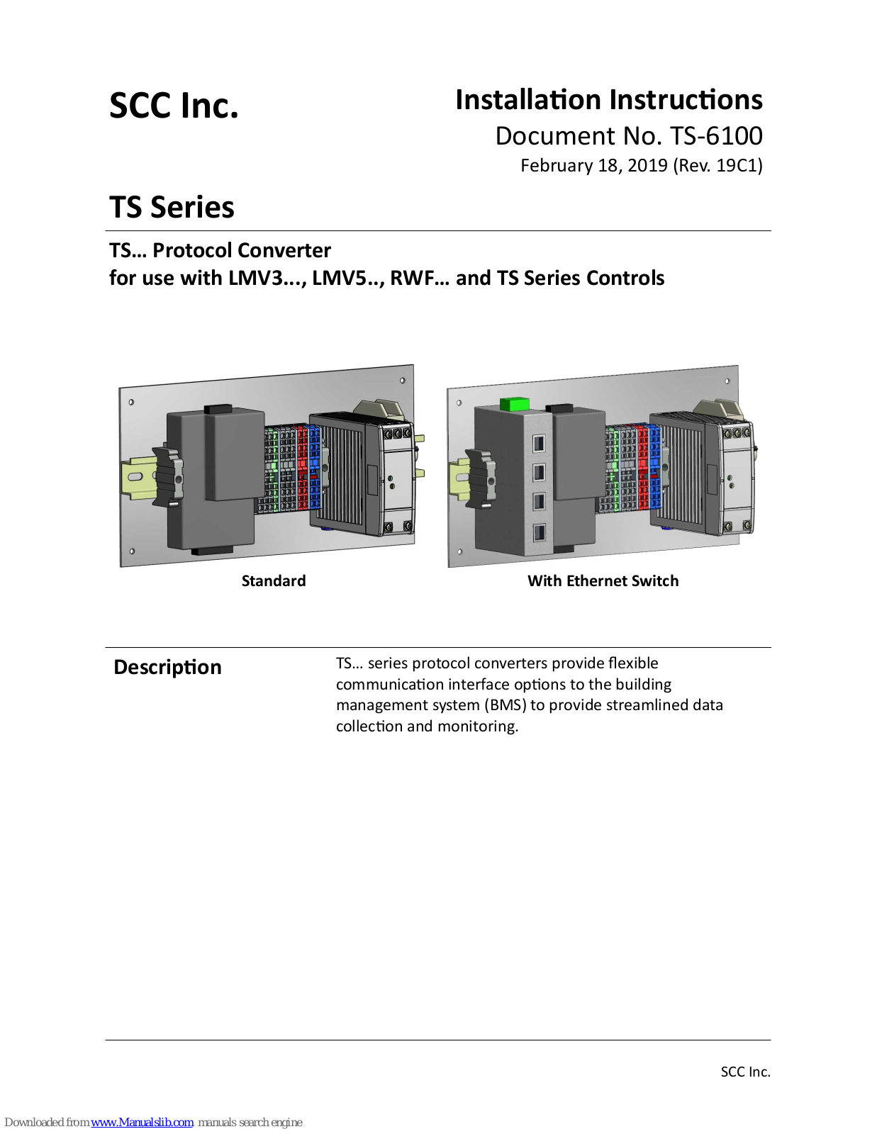 SCC TS Series, TS-PX4, TS-PW, TS-PL4, TS-PX2 Installation Instructions Manual - ManualMachine.com