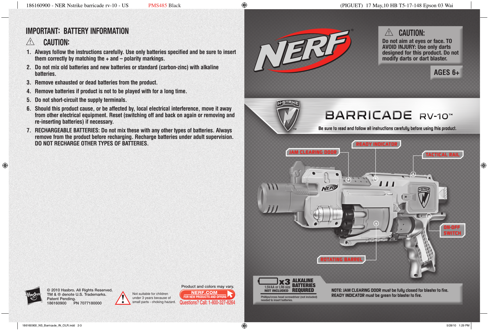 HASBRO Nerf Barricade RV 10 Revised User Manual