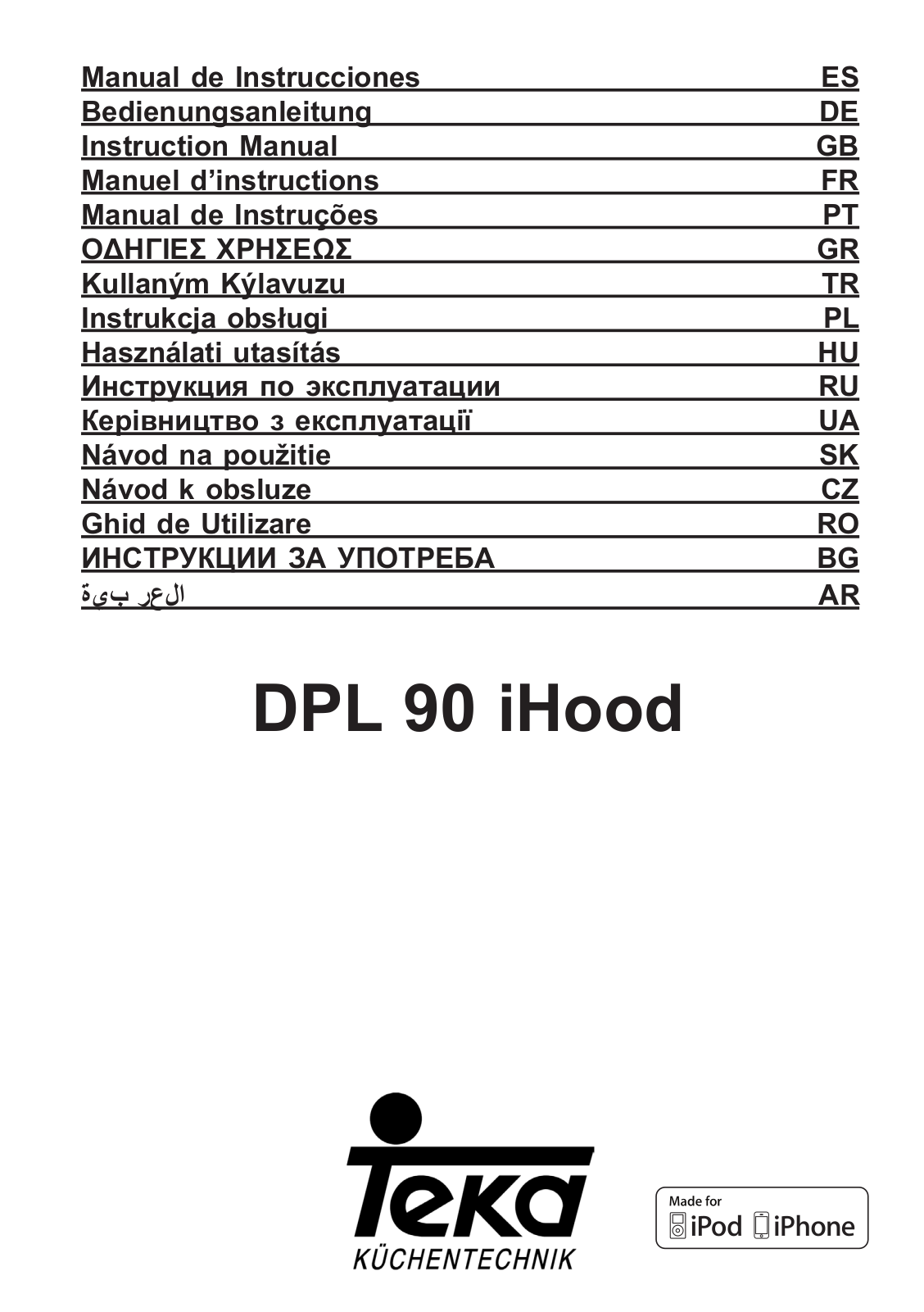 Teka DPL 90 I-HOOD User guide