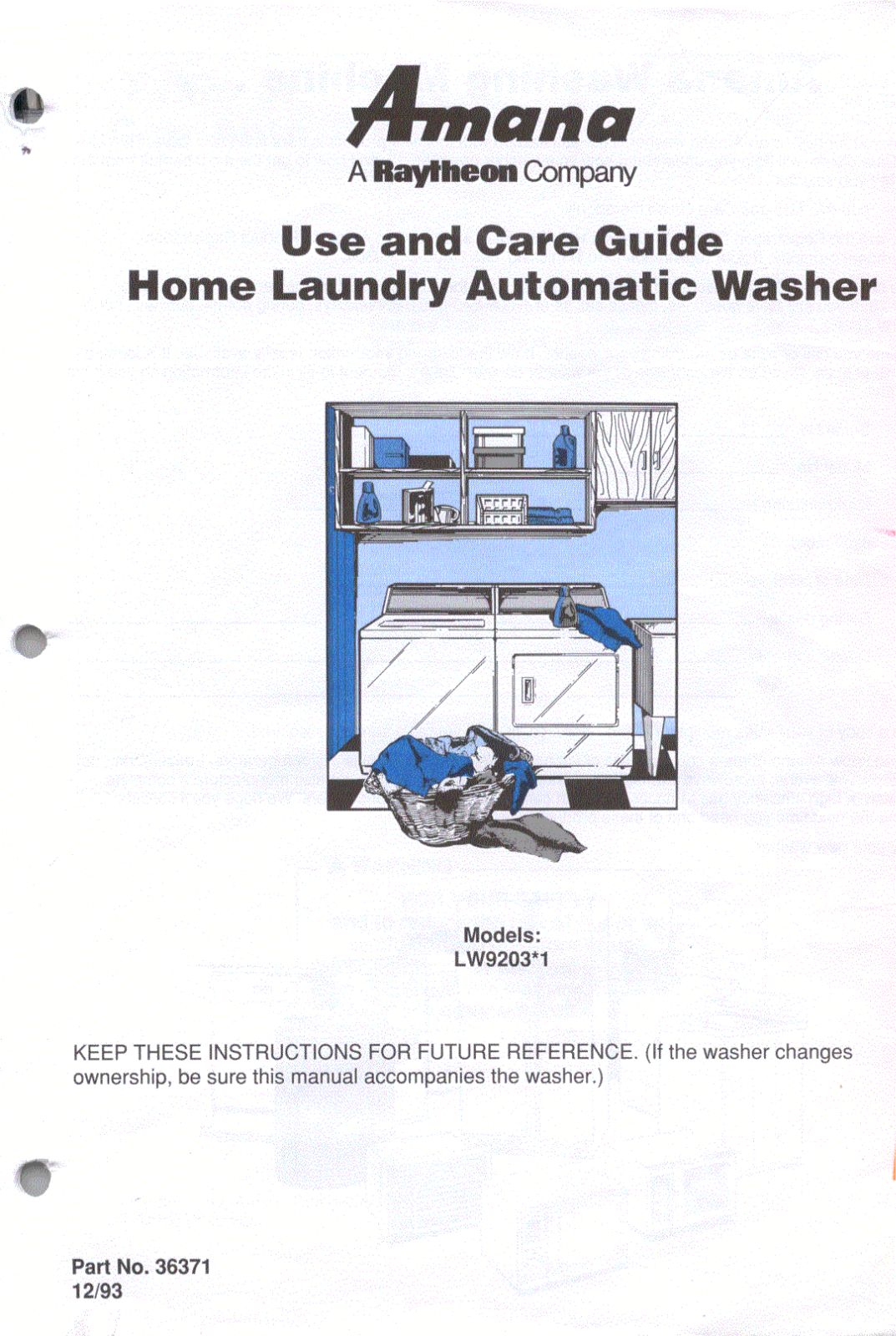 Amana LW9203W1 Owner's Manual