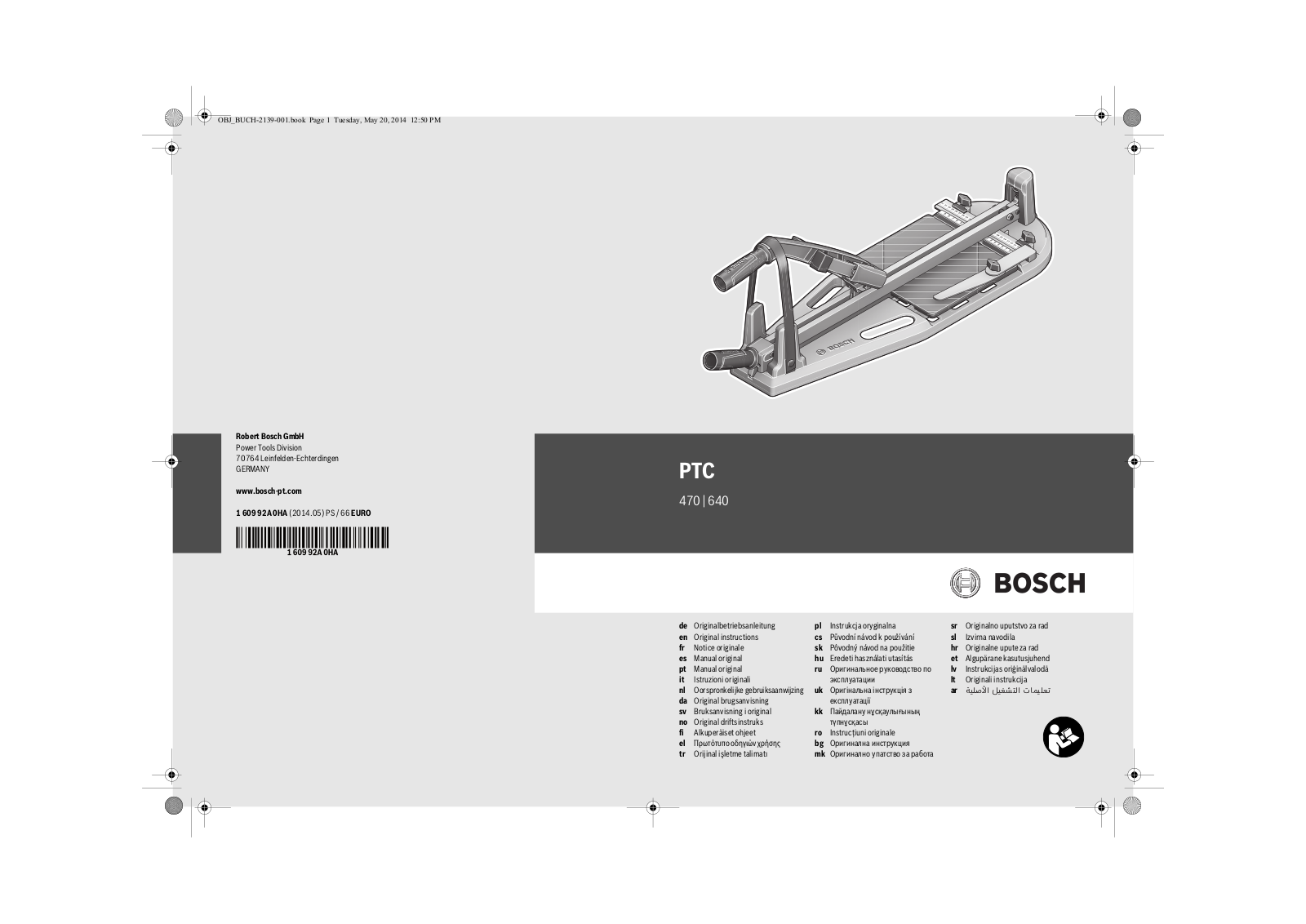 Bosch PTC 470 User Manual