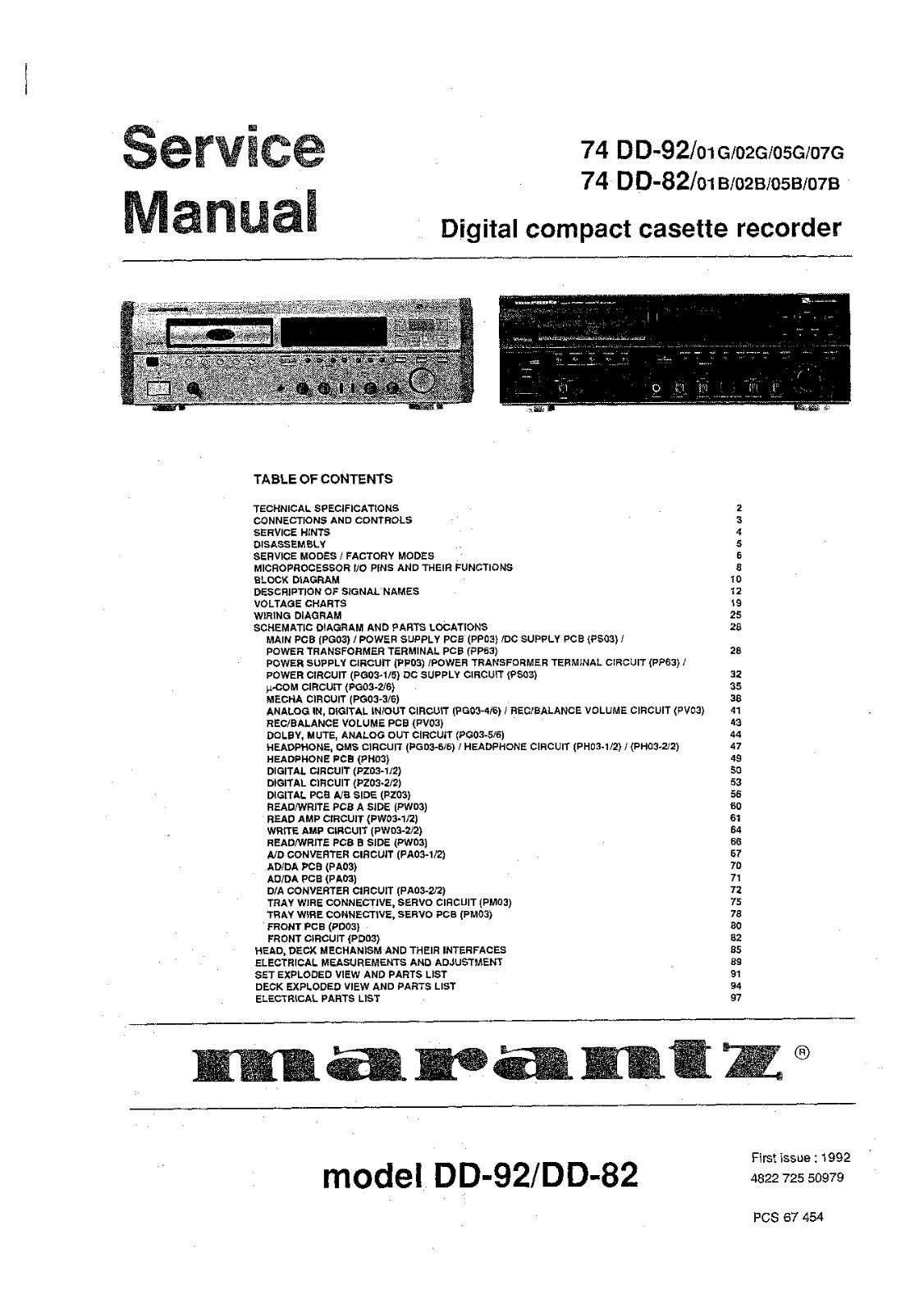 Marantz DD-92, DD-82 Service Manual