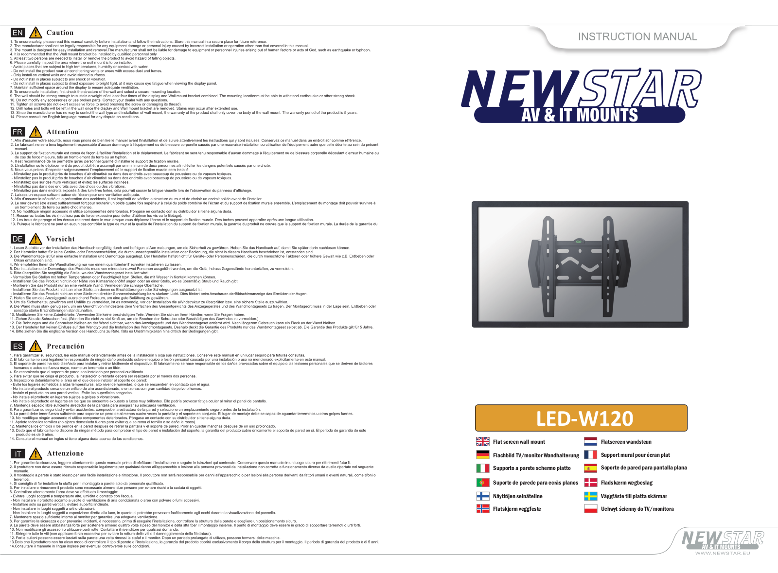 Newstar LED-W120 User Manual