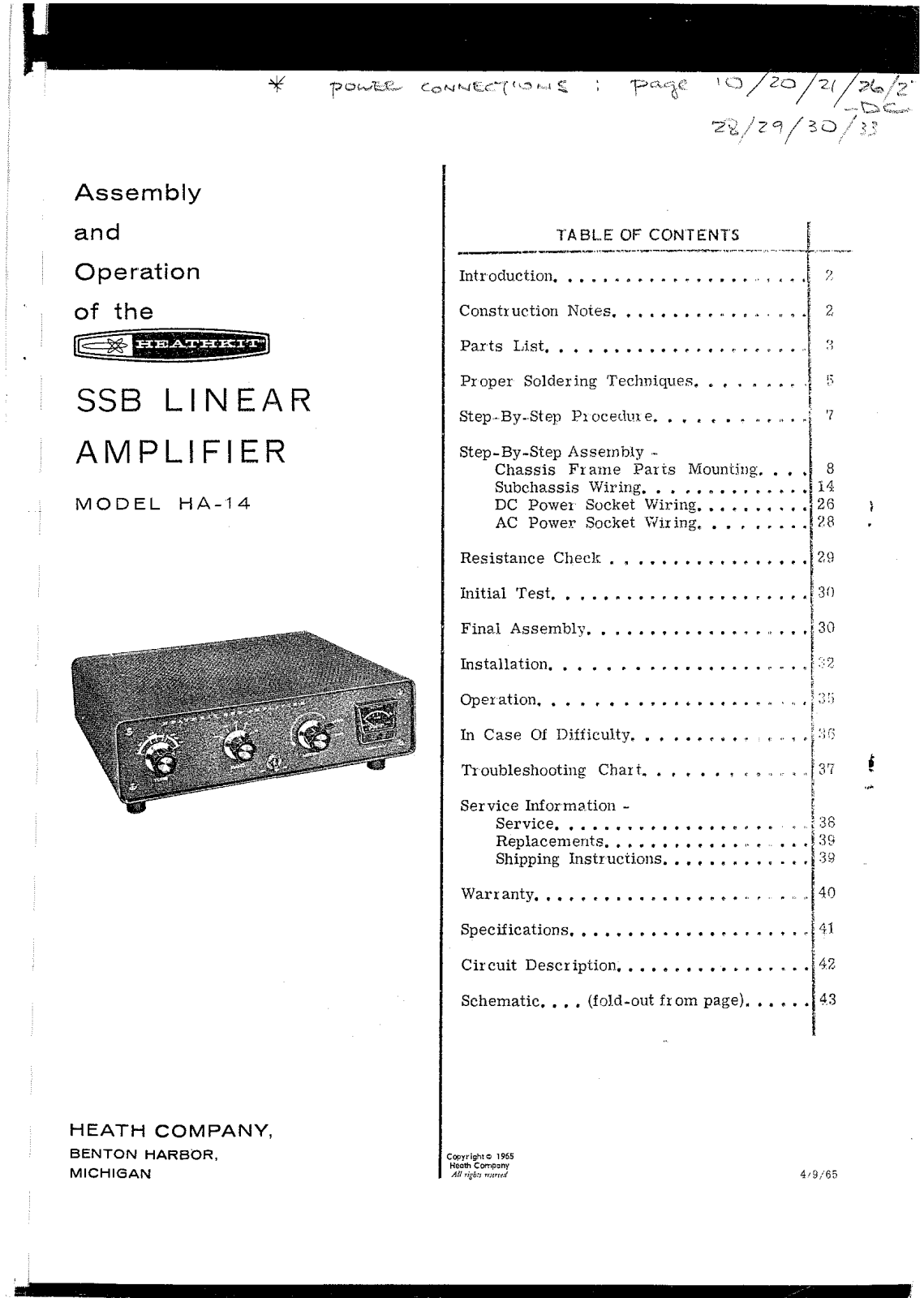 Heath Heathkit HA-14 Operating Manual