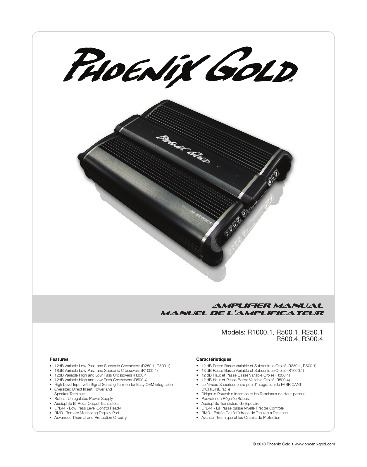 Phoenix Gold R250.1, R500.1, R300.4, R1000.1, R500.4 User Manual