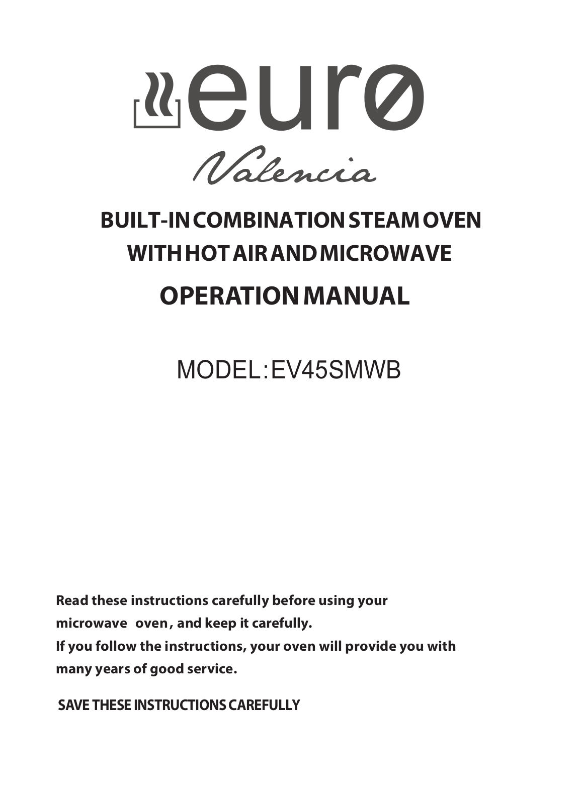 Euro Appliances EV45SMWB User Manual