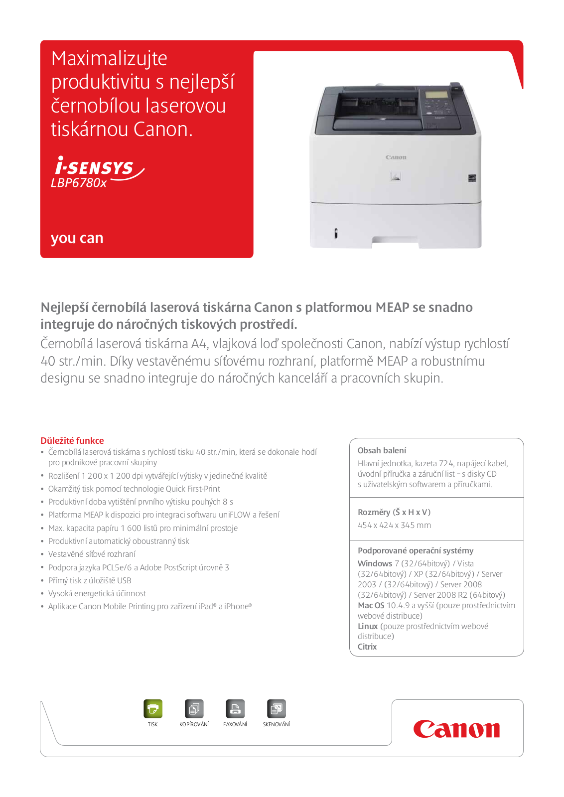 Canon I-SENSYS LBP6780X BROCHURE