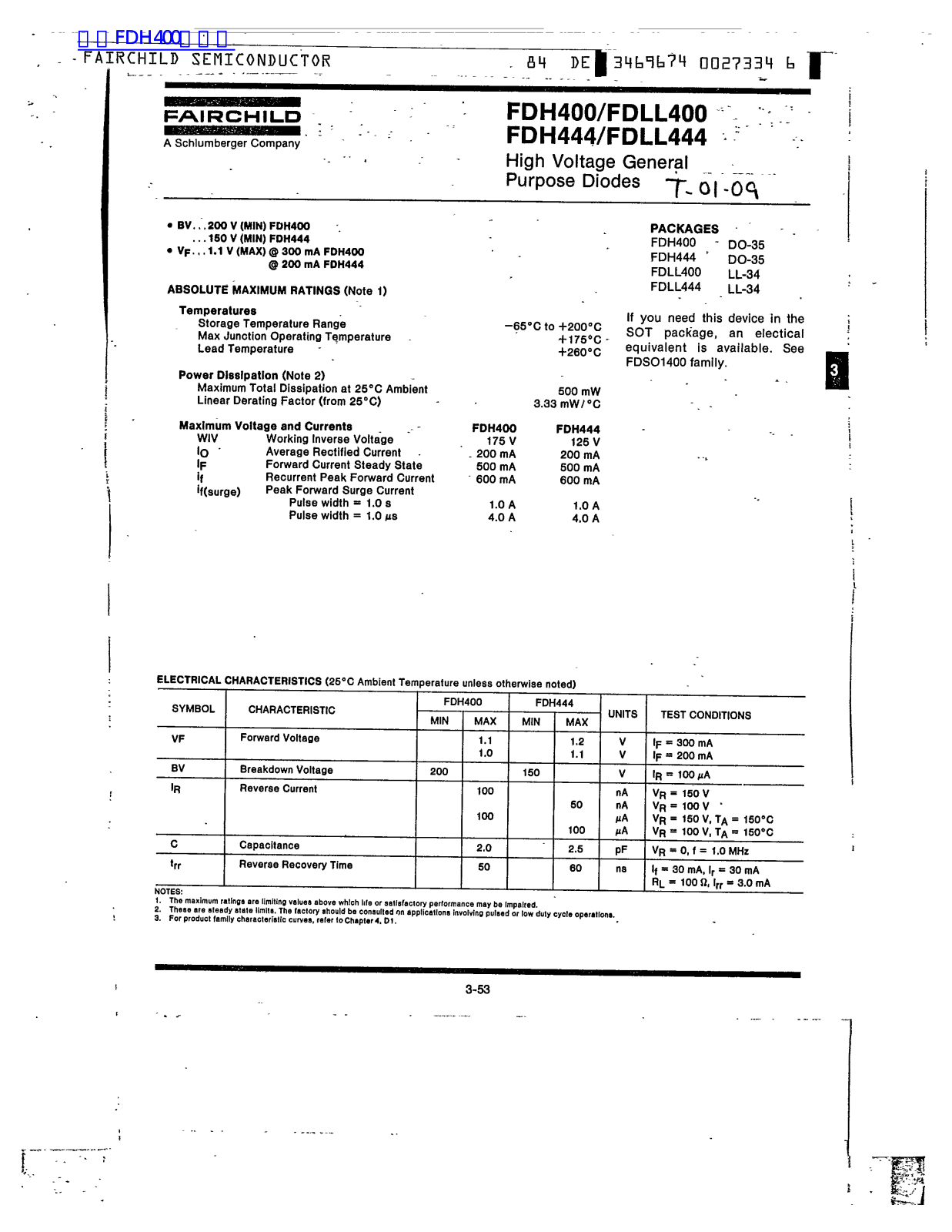 Fairchild FDH400, FDLL400, FDH444, FDLL444 service manual