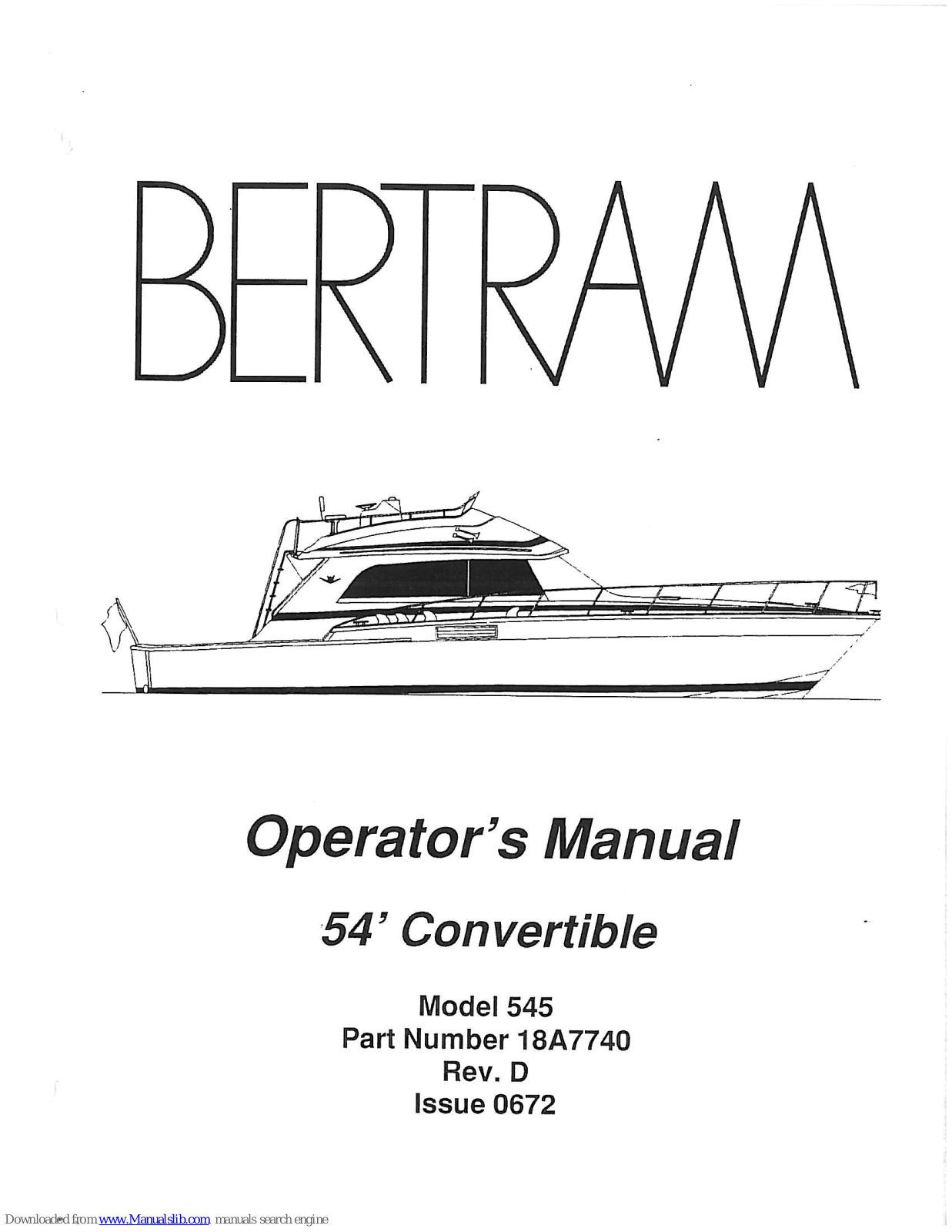 Bertram 54 Convertible 545 Operator's Manual - ManualMachine.com
