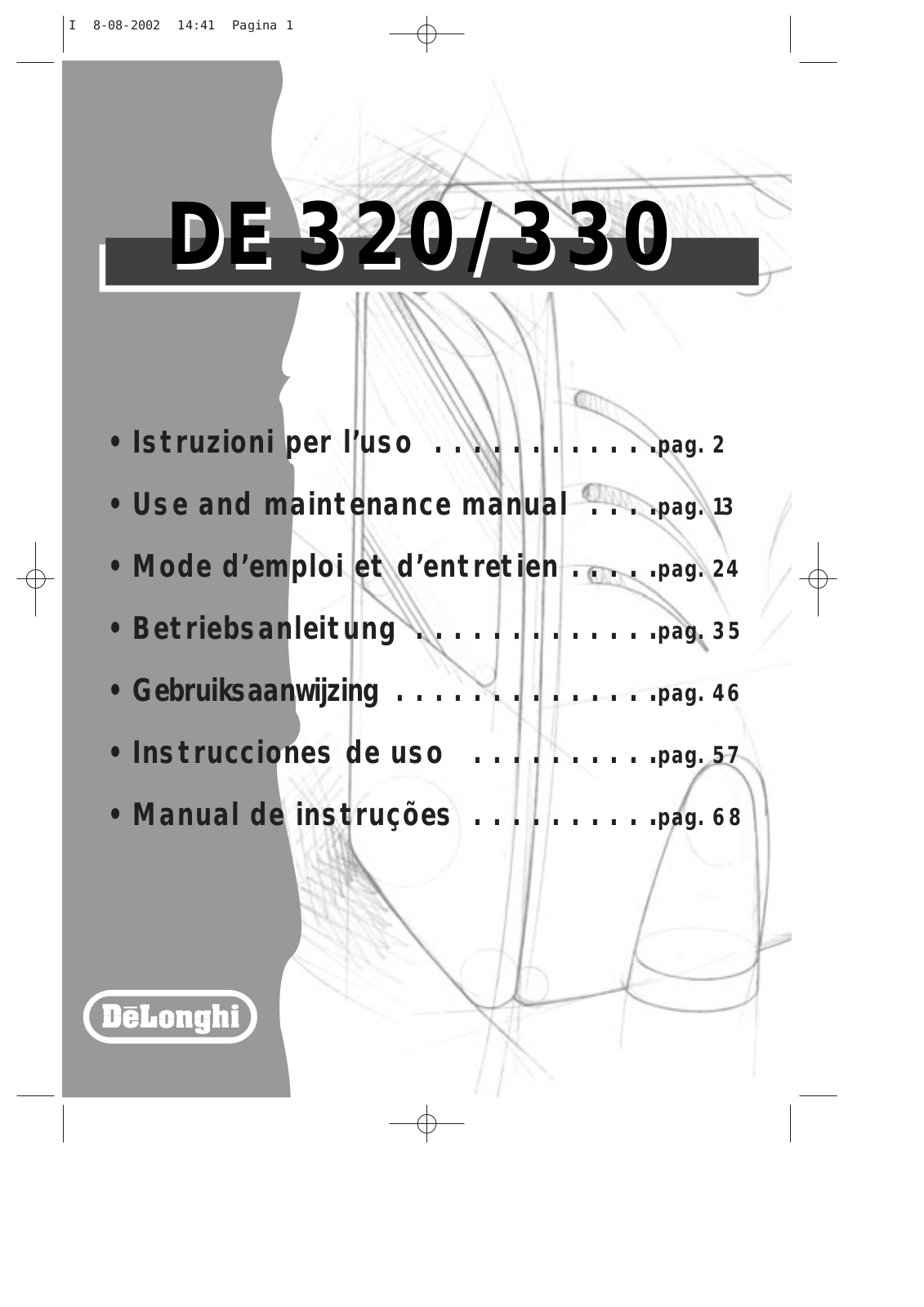 Delonghi DE 320, DE 330 User Manual