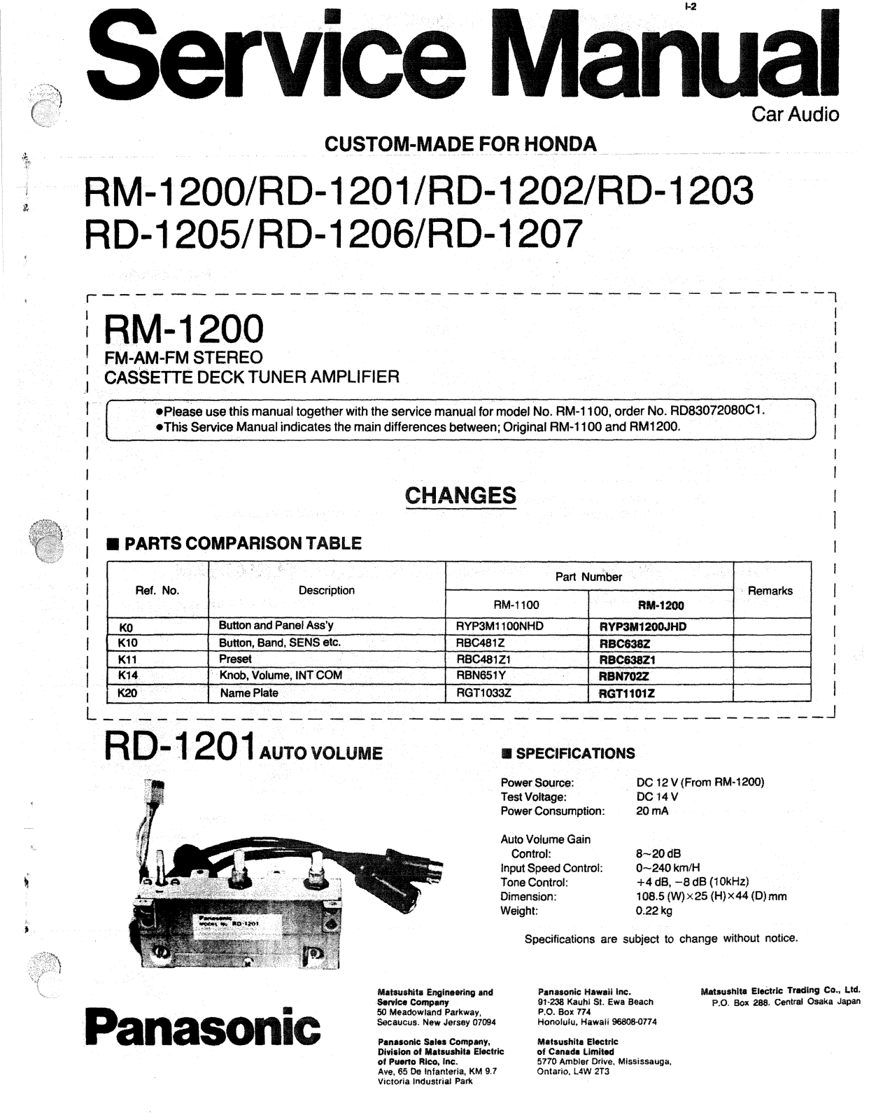 Panasonic RD-1205, RD-1203, RD-1207, RD-1206, RD-1201 User Manual - ManualMachine.com